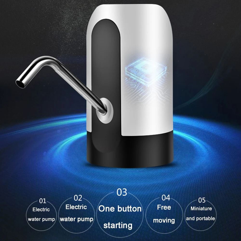 Электрический диспенсер ZILU, водяной насос с usb-кабелем, перезаряжаемый насос для бутылки воды, портативная беспроводная Питьевая Бутылка, посуда для напитков, инструмент