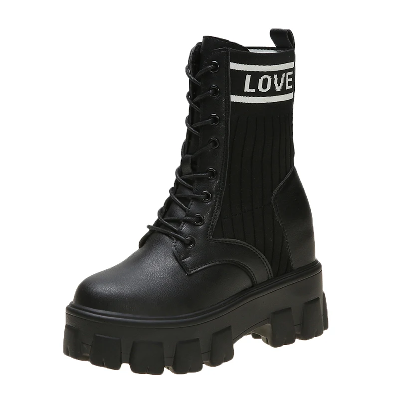 Женские ботинки до середины икры сезон осень зима 2020 высокие кроссовки удобные