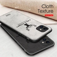 luxuy christmas deer cloth case for iphone 12 11 pro max mini xs xr x 7 8 plus se 2020 thin silicon fabric cover elk phone shell