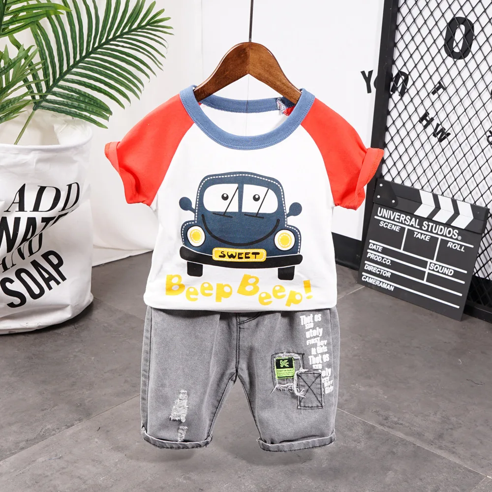 

2020 футболка с короткими рукавами + штаны, 2 предмета; Одежда для мальчиков; Для детей ясельного возраста комплект детской одежды, летний детс...