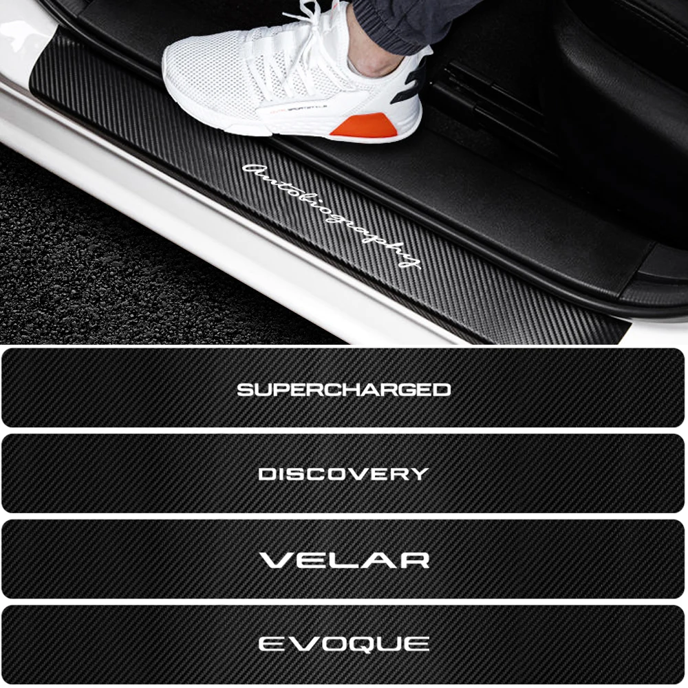 4 шт. автомобильные наклейки на порог двери из углеродного волокна для Land Rover Discovery