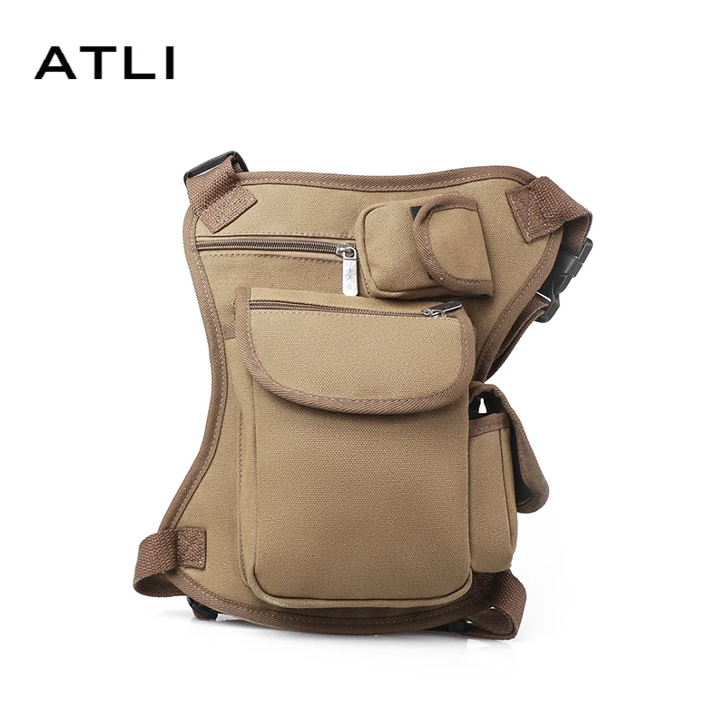 

Забавная однотонная мужская набедренная сумка для мотоциклиста, мешок на плечо со множеством карманов, нейлоновый поясной саквояж для ног, ...