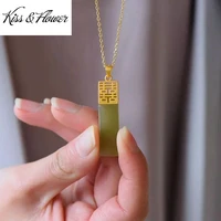 kissflower nk176 fine jewelry wholesale fashion woman girl bride mother birthday wedding gift vintage xi 24kt gold necklace