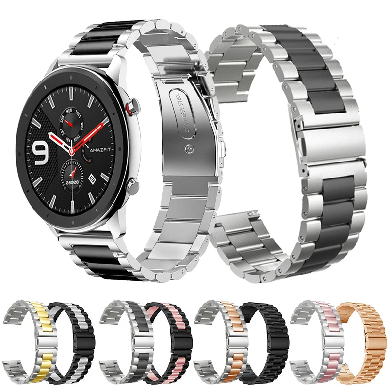 For Xiaomi Huami Amazfit GTR 47mm 42mm Wrist Strap Metal Bracelet Band for Stratos 3 GTS Bip S Watchband 20mm 22mm | Наручные часы