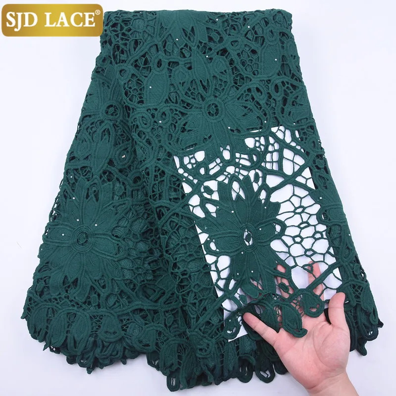 SJD кружева чистый белый африканская кружевная ткань вышивка водорастворимый