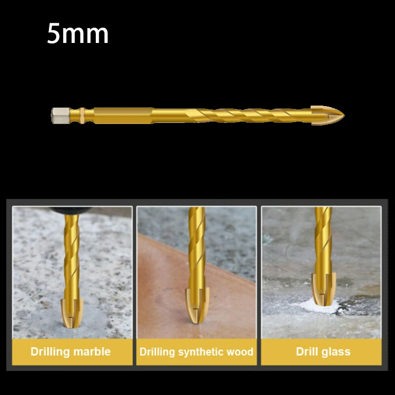 

Opener 1* Glass Drill Bit Alloy Black + Copper/Gold Ceramic Concrete Hole
