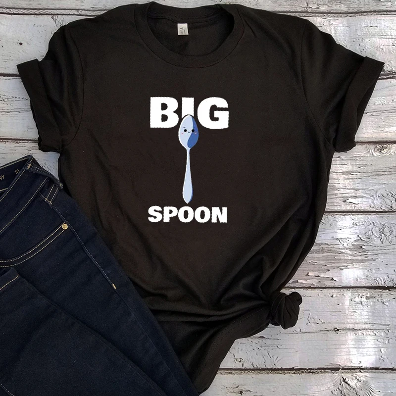 

Big Spoon Little Spoon Shirt 2021 Couple Ladies Tops 2020 Funny Couples Tee Matching Tshirts Streetwear Clothes Plus Size XL
