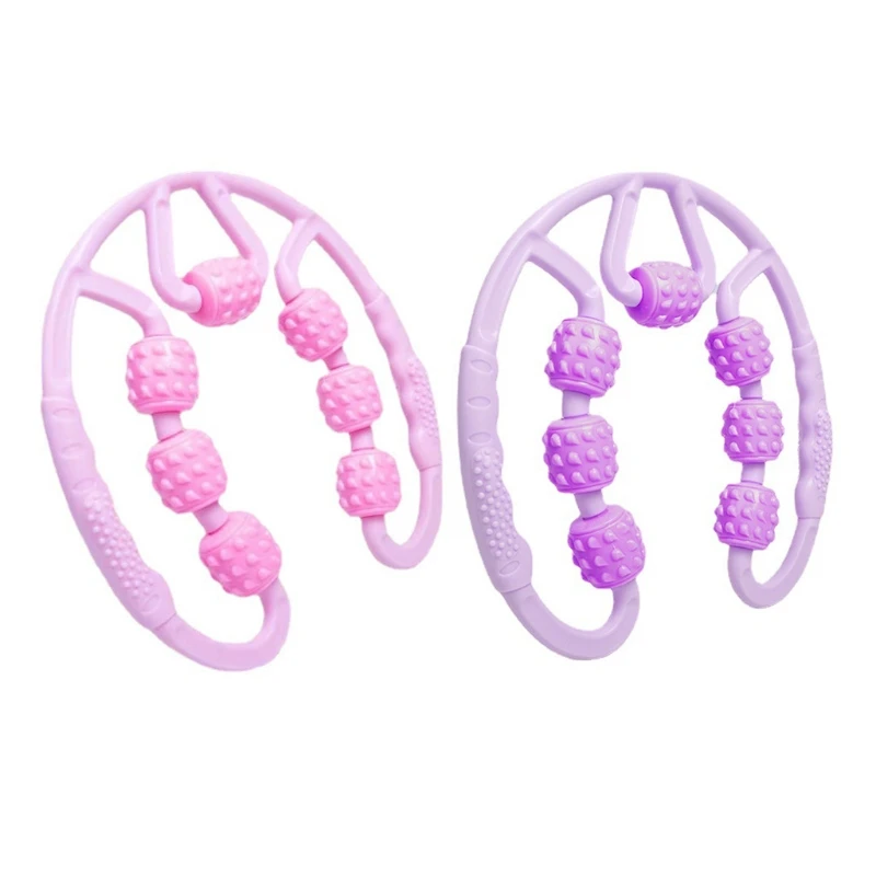 

E65F U-shaped 7 Balls Arm Leg Muscle Relaxing Tool Massage Roller Fitness Accessory for Woman Yoga Fitness Equipment