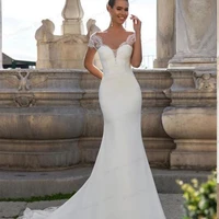 sexy mermaid wedding dress sweetheart lace appliques 2021 sweep train robe de mariee backless sleeveless bridal gown elegnat