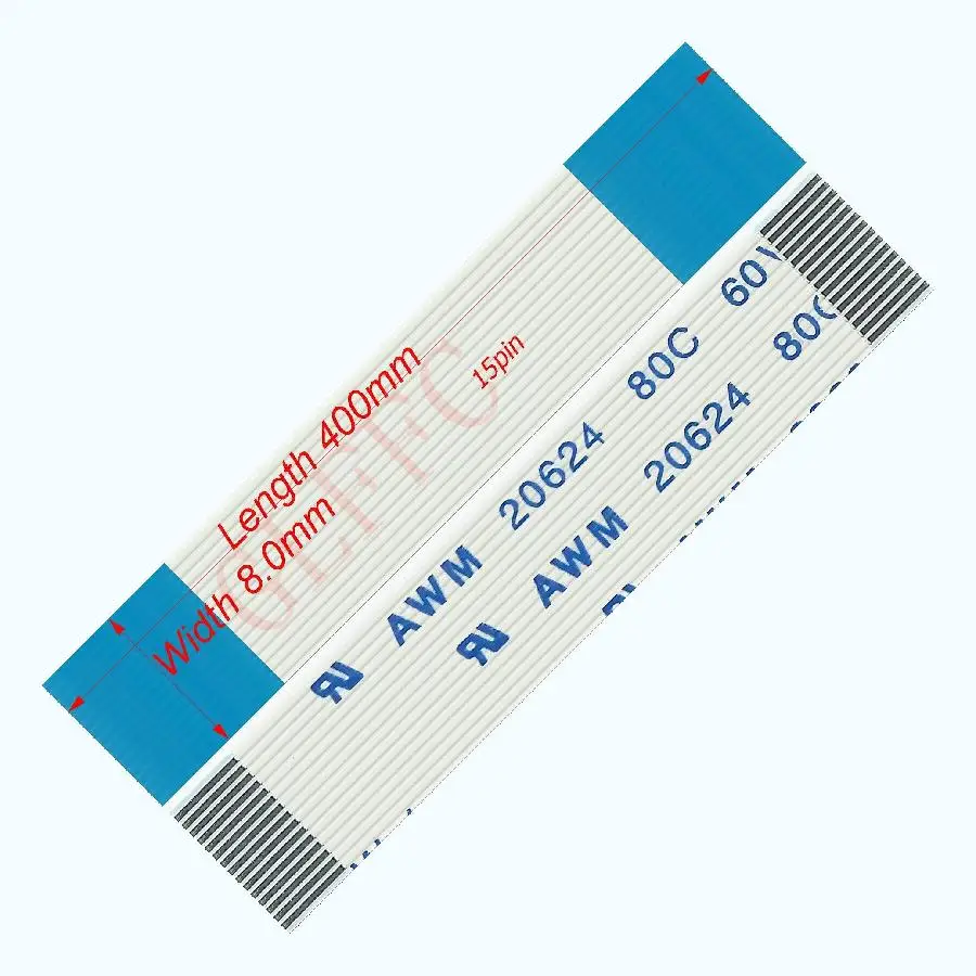 15pin 0 5 Шаг 400 мм-800 мм А-Тип Гибкий плоский кабель FFC awm 20624 ROHS для TTL LCD DVD Компьютера |