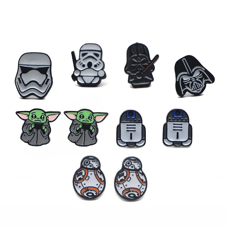 

LT1123 Cartoon Anime Star wars Cool Yoda Baby Earrings For Womens Stainless Steel Korea Earrings Enamel Jewelry Girls for Gifts