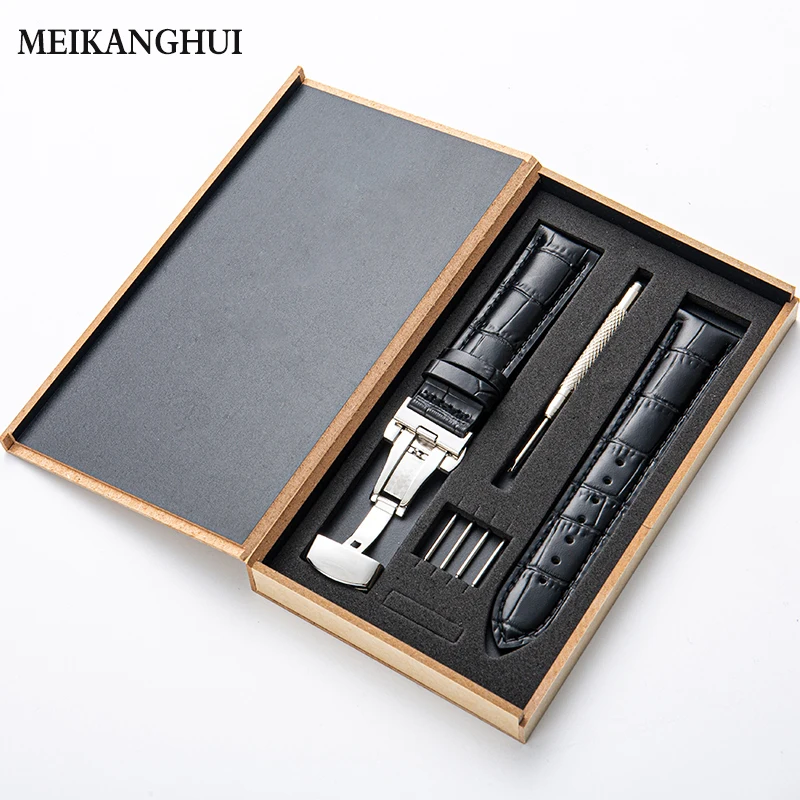 Ремешок для часов из натуральной телячьей кожи браслет с крокодиловой текстурой