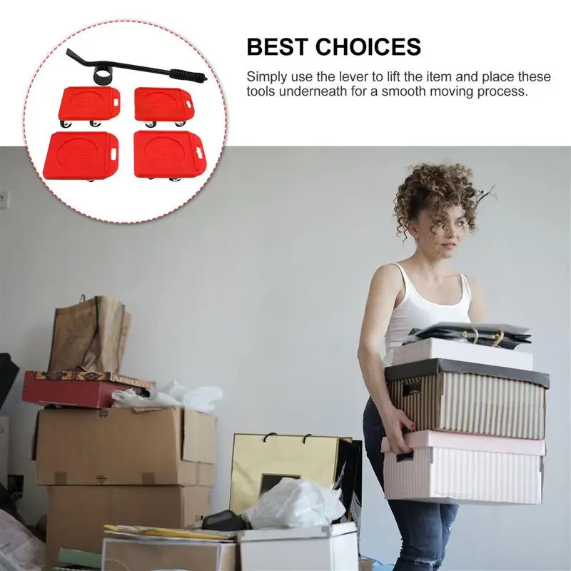 

1 Set Moving Pulleys Household Shifter Furniture Moving Tools Kit Pry Bar