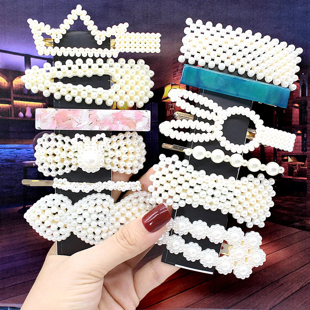 Новинка Внутри Женщин Девочек Элегантные Жемчужные Заколки Для Волос Сладкие Украшения Для Головы Барреты Для Волос Аксессуары.