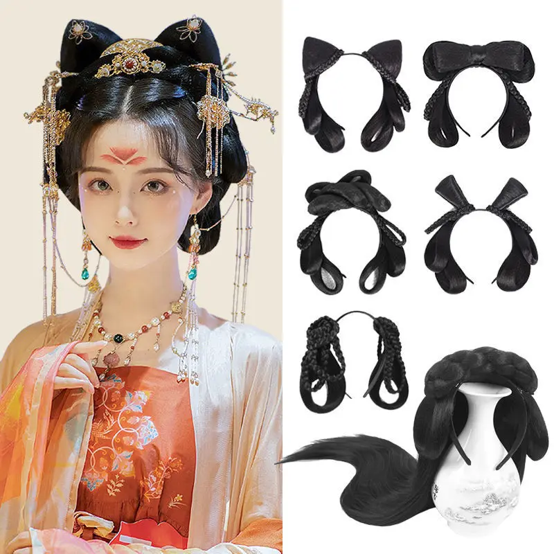 

Головной убор Hanfu в старинном стиле, в стиле пучок, повязка для волос, для ленивых людей, для вечевечерние с ограниченными возможностями, пар...