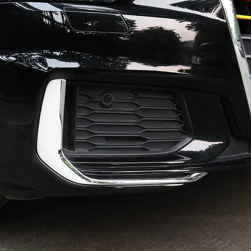 

Front Bumper Anti-Scratch Protection Cover Strip Front Fog Lamp Eyebrow Eyelid Cover Trim Decoration for A6L 2019