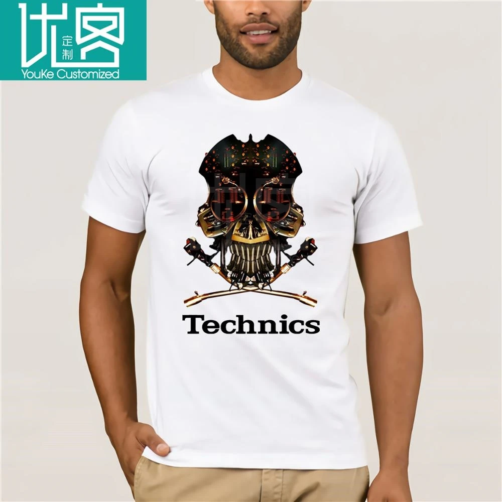 Technics 1200 DJ Череп футболка Vestax Serato Traktor летние хлопковые футболки с принтом |