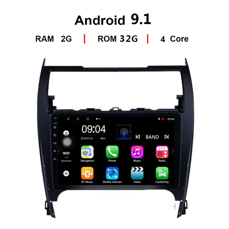 Автомагнитола 2DIN 2 + 32 ГБ Android 9 1 мультимедийный видеоплеер GPS-навигатор для Toyota Camry