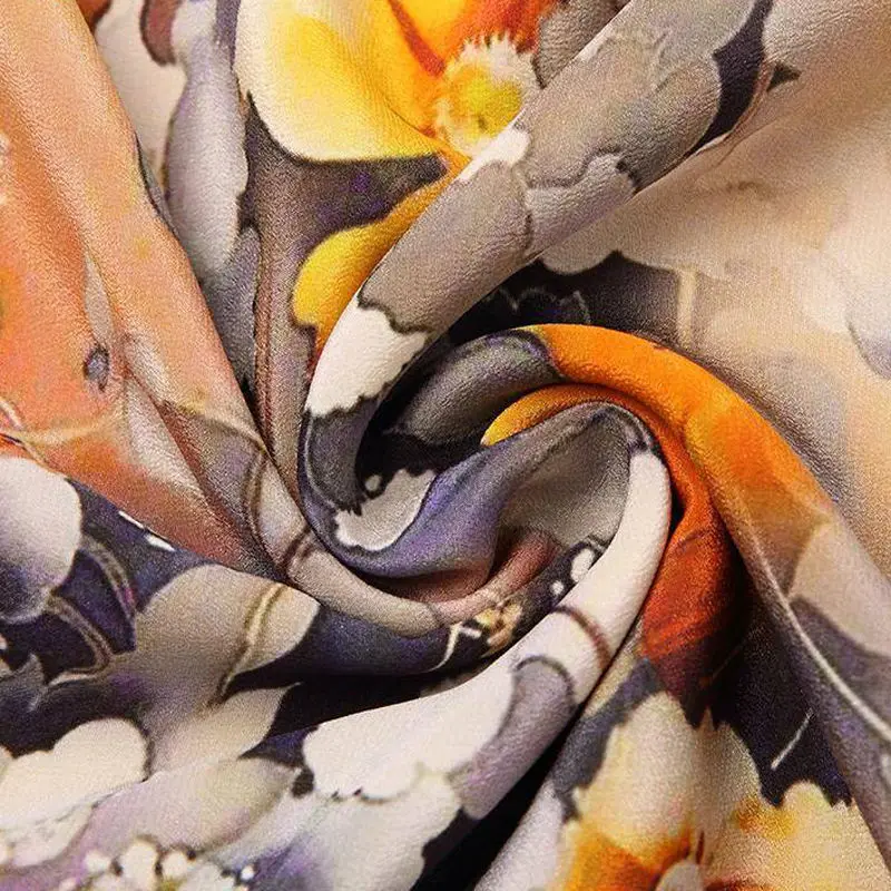 

Simulation silk dress 2021 spring new print medium length loose size temperament