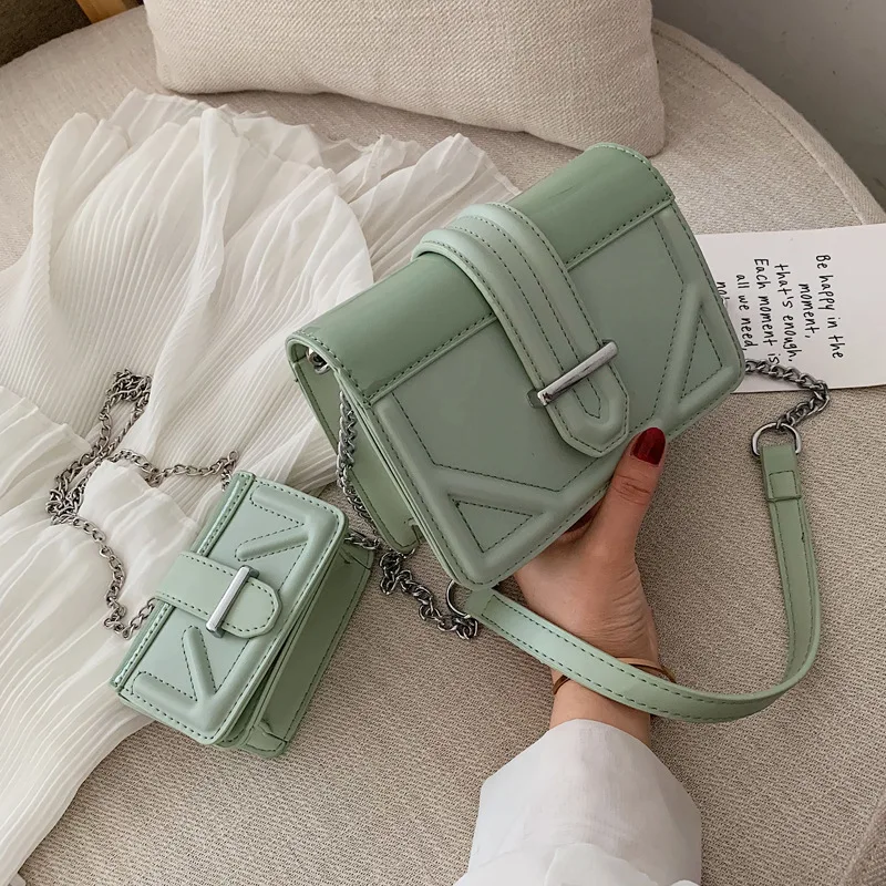 Сумки через плечо из искусственной кожи для женщин сумка мессенджер на цепочке