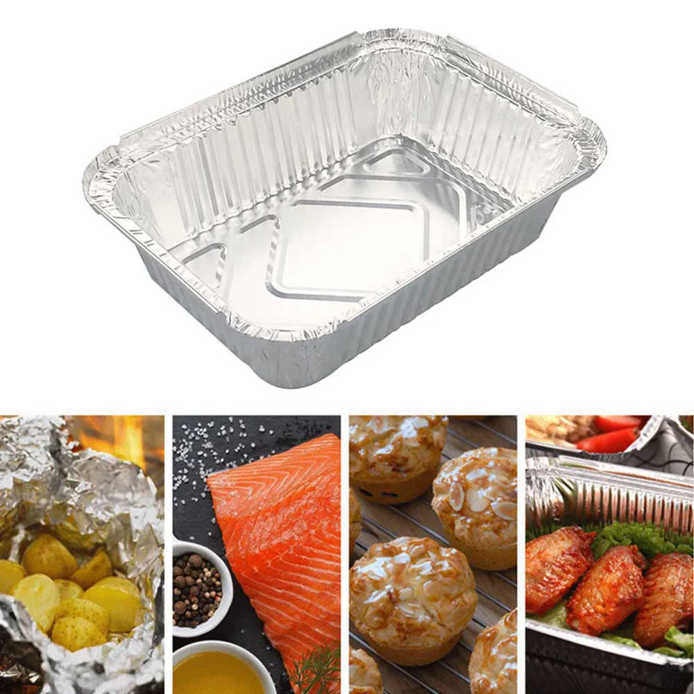 

Recyclable Disposable Barbecue Aluminum Foil Tin Grill Catch Tray Kitchenware BBQ Drip Pan Kitchen Supplies Grease Drip Pan