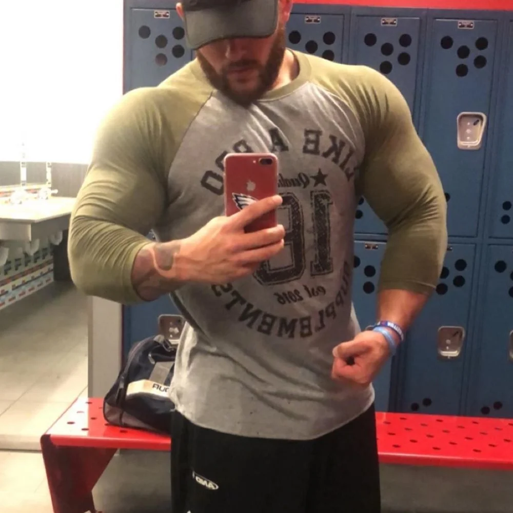 Модная однотонная быстросохнущая компрессионная рубашка для бодибилдинга