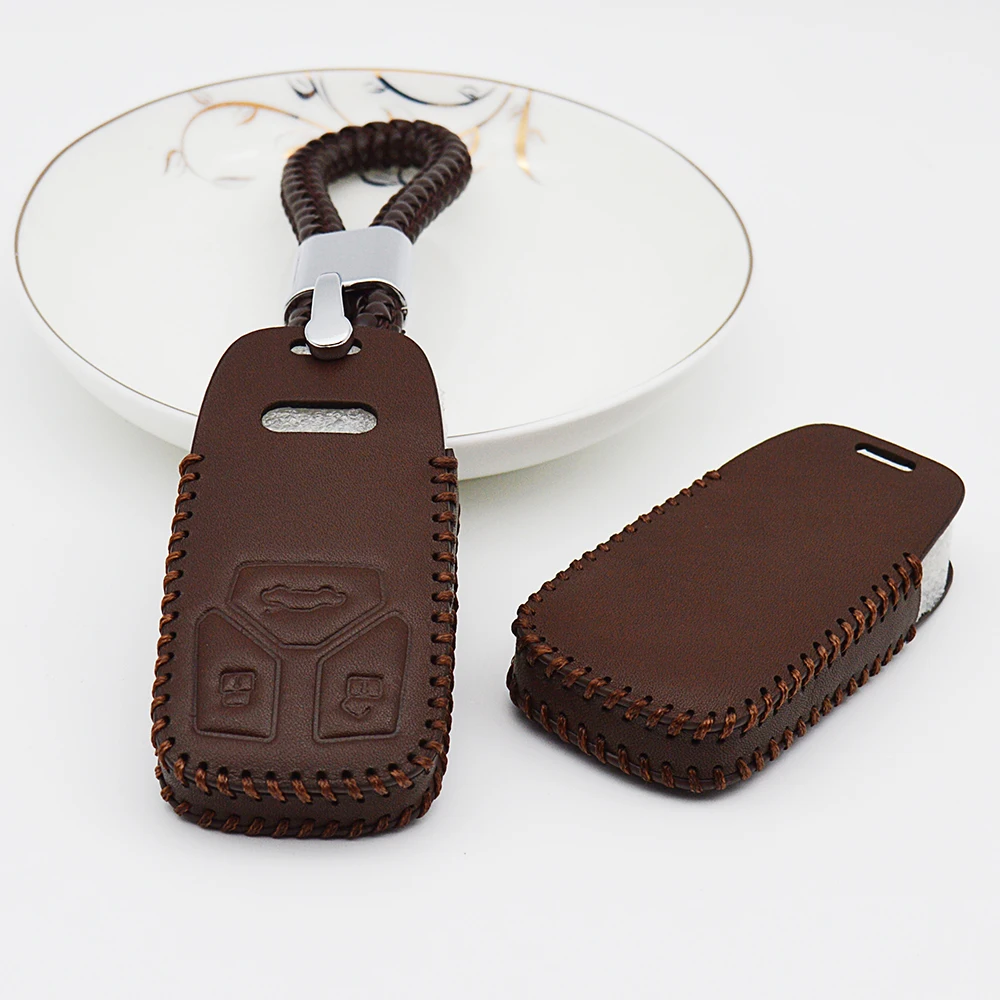 Чехол для автомобильного ключа Audi A4L A4 B9 B8 Q5 Q7 TT TTS 8S 2017 тканый брелок с 3 кнопками