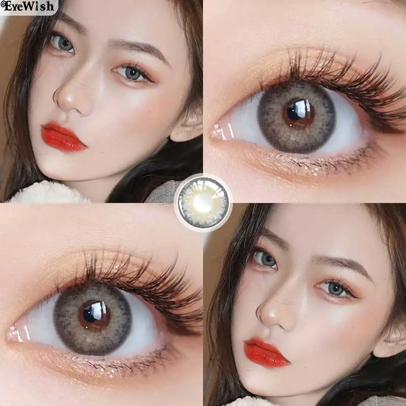 

EYEWISH-2pcs/pair Lenses Colored Lenses for Eyes Brown/Gray Series Contact Lenses Eye Color Lens Natural Eye Contacts Yearly Use