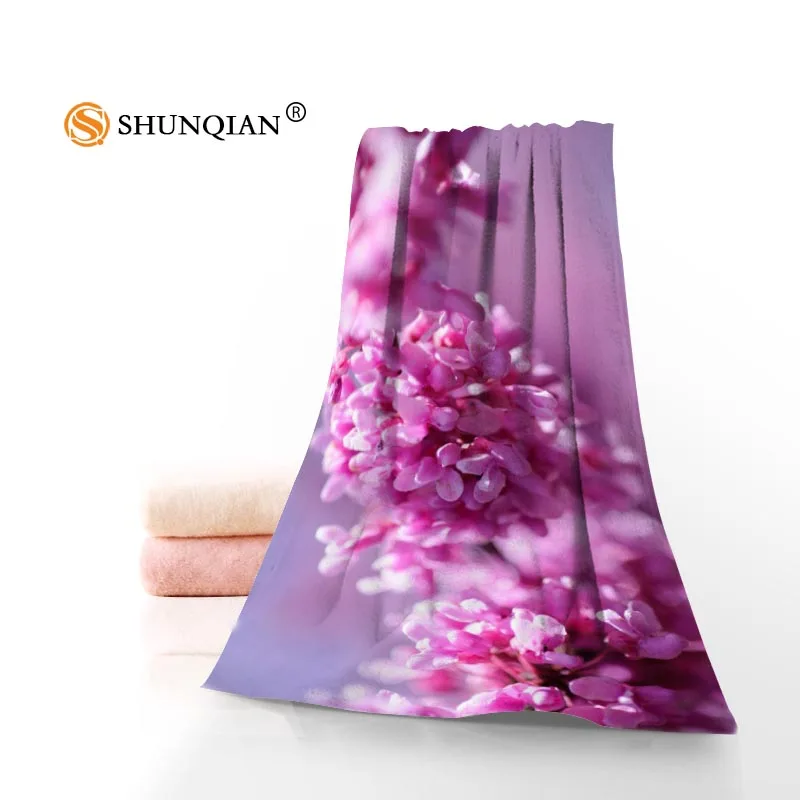 Полотенце из микрофибры с принтом сиреневых цветов Размеры 35x75 см 70x140 A8.8 |