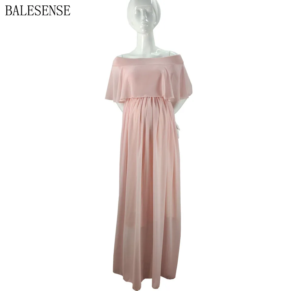 Элегантные шифоновые платья для беременных с оборками и открытыми плечами