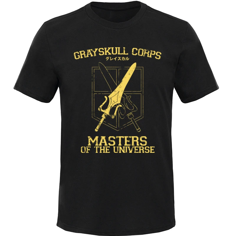Anime Men T-shirts Grayskull Corps Fashion Tops & Tees Heman Master Of The Universe 100% Cotton Short Sleeve Slim Fit T Shirts
