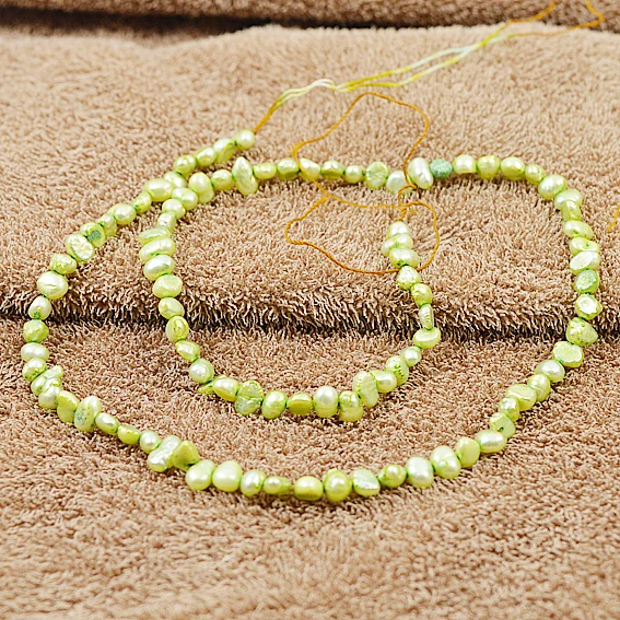 

New Small Size 4-5mm Baroque Genuine Freshwater Pearl Loose Beads 37cm One String DIY Loose Pearl Jewelry More Color For Choose