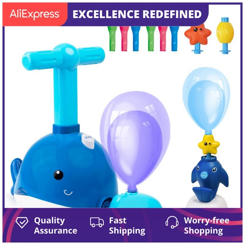 

NEW Power Balloon Launch Tower Toy Puzzle Fun Education Inertia Air Power Balloon Car Science Experimen Toy for Children Gifts
