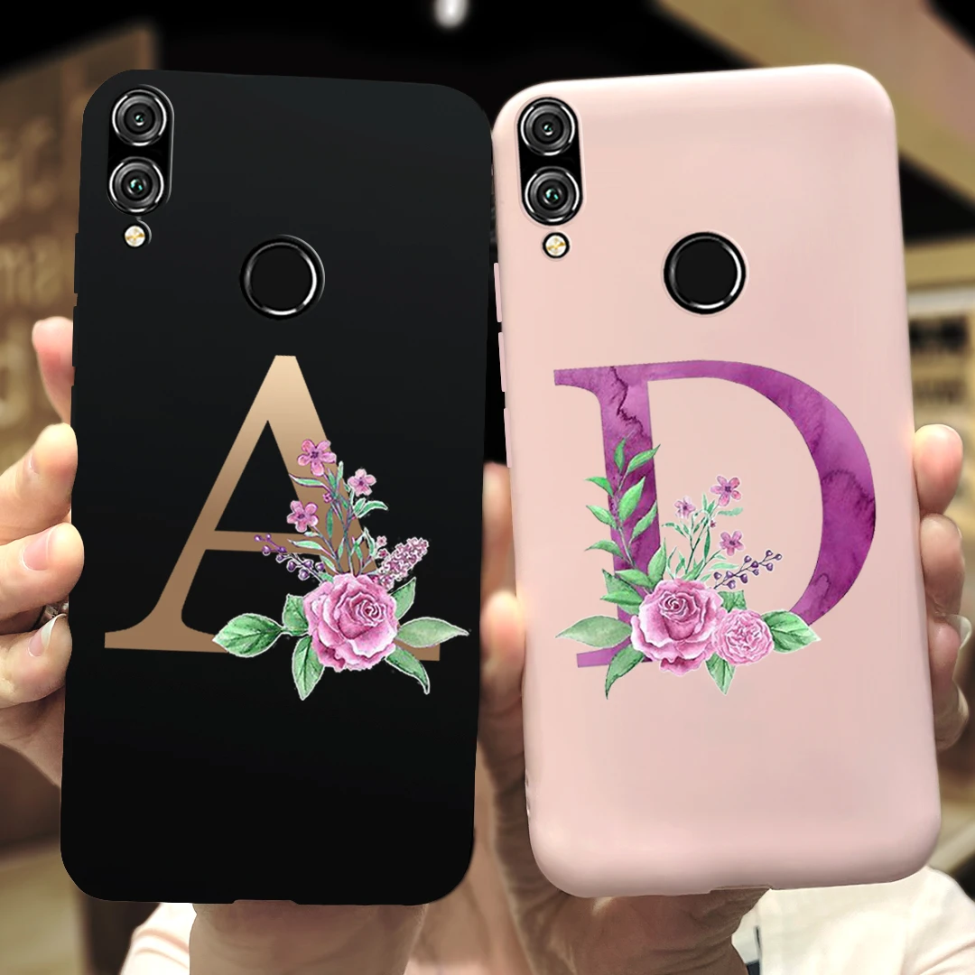 Роскошный чехол с алфавитом и цветами для Huawei Honor 8X мягкий силиконовый 8 X 6 5 дюйма |