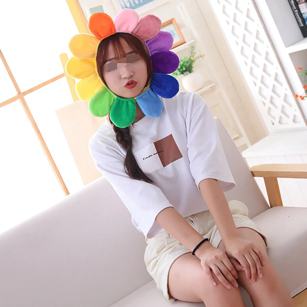 Креативный головной убор с солнечным цветком мягкий укомплектованный смешные