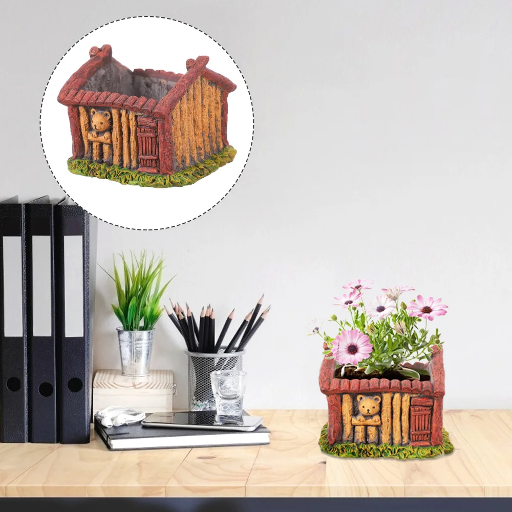 

NEW 1pc Small Flowerpot Succulents Flower Pot Bear Shaped Flowerpot Cement Planter