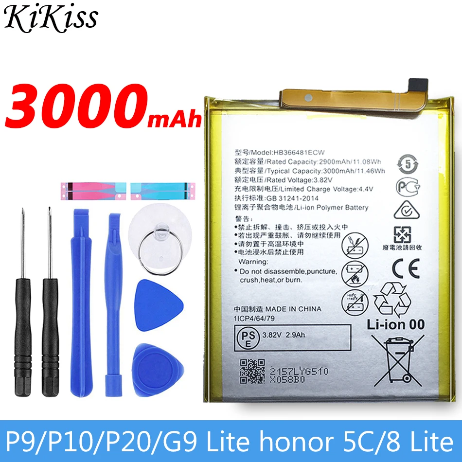 

HB366481ECW для Huawei p9 /p9 lite honor 8 p10 lite y6 II p8 lite 2017 p20 lite honor 5C Ascend P9 батарея