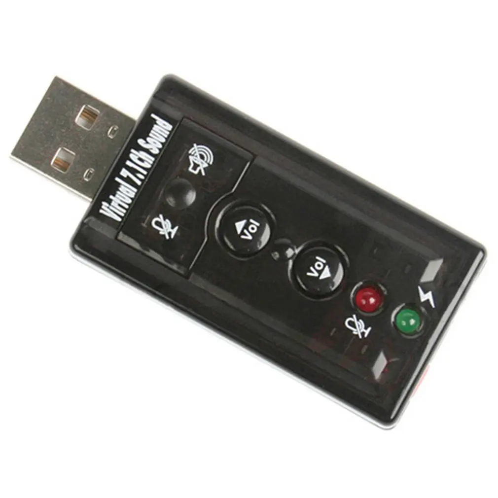 7 1 Внешняя USB звуковая карта к разъему 3 5 мм аудио адаптер для наушников