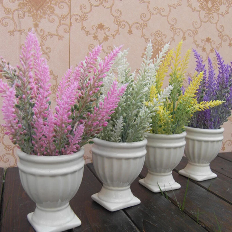 5 веток лаванды Flone Прованса искусственные цветы из пластика Лавандовый букет