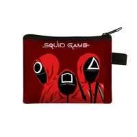 squid game childrens zero wallet student portable card bag key storage bag hand bag coin purse small pouch coin bolsa portfel