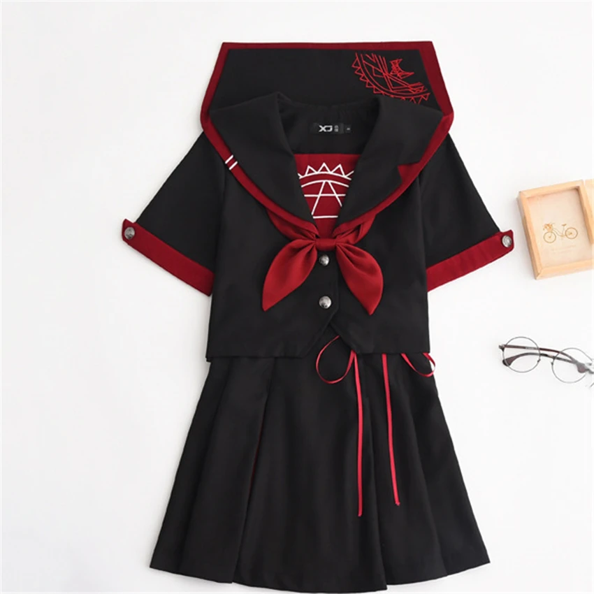 Japanese Style Haori Kimono Dress Bushido Traditional Japan Anime Cosplay School Uniform Yukata Gothic Kawaii Girls Costume