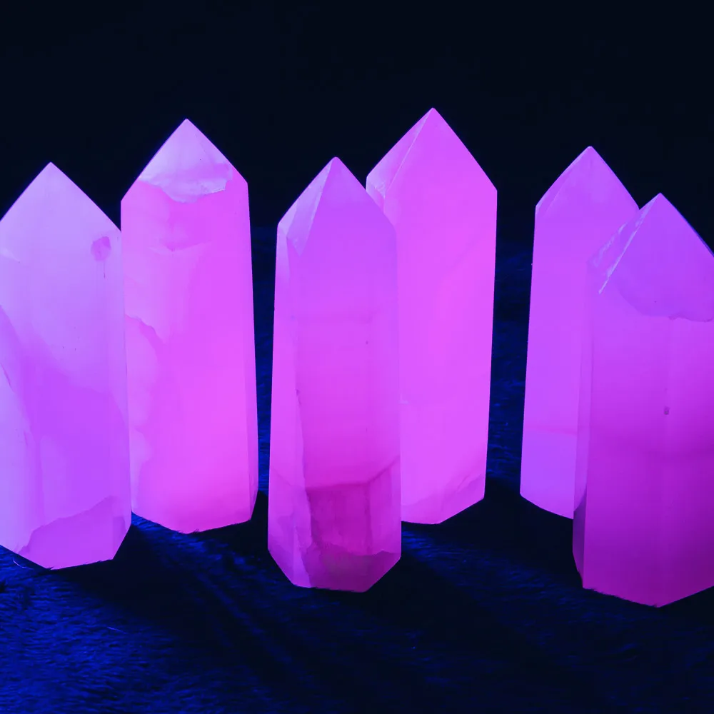

New Products Wholesale Natural Gemstone Wand Folk Crafts Healing Mangano Calcite Tower Pink Calcite Crystal Quartz Point