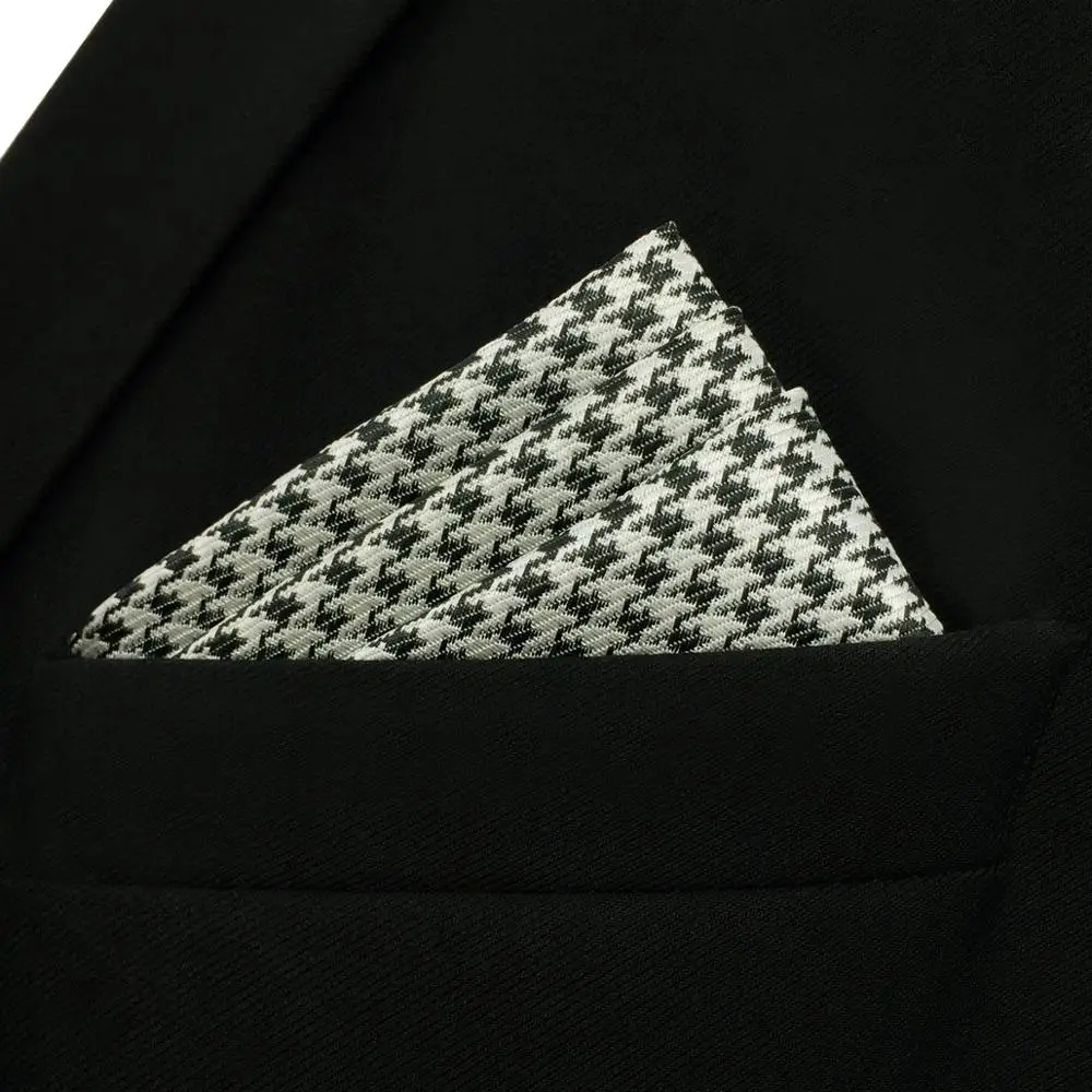 JH20 клетчатый узор белый черный Hanky Acceossories мужской Карманный квадратный Модный
