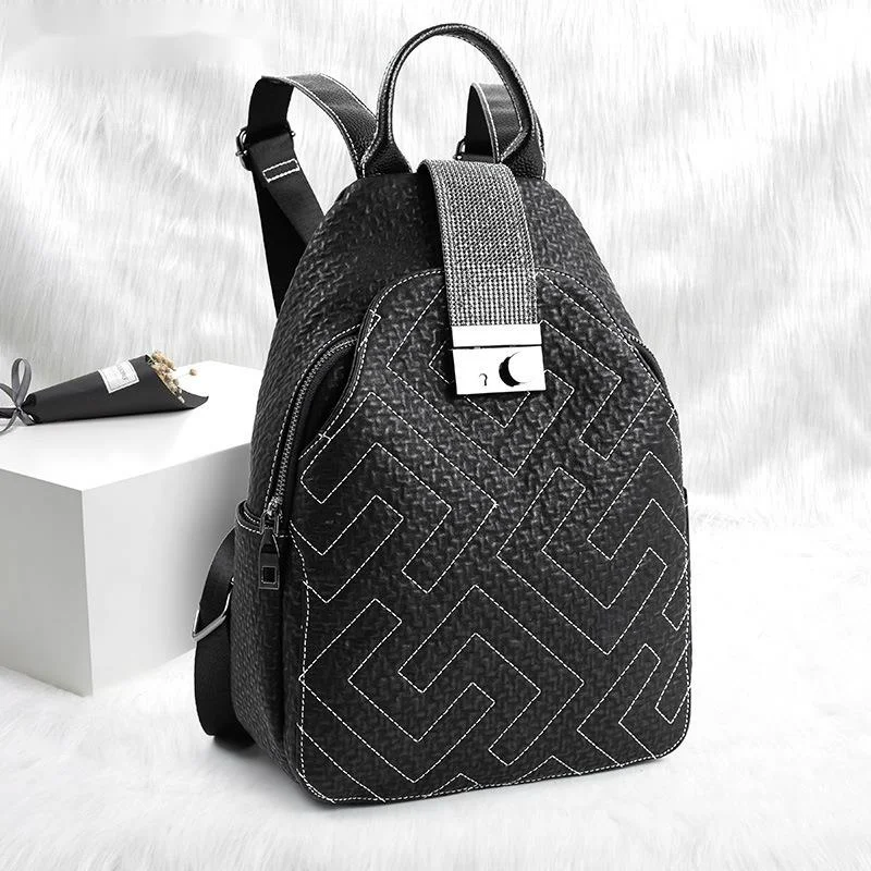 

VOLASSS Women's Backpack Diamand Leather Backpacks Fashion School Bags For Teenage Girls Anti-theft Women Backpacks Korean Style