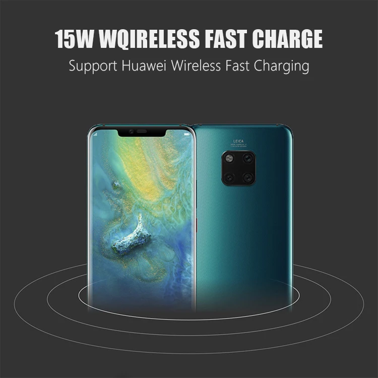 15 Вт Qi Быстрое беспроводное зарядное устройство для huawei mate 20 Pro samsung Note 10 Plus зеркальное Быстрое беспроводное зарядное устройство для iPhone 11