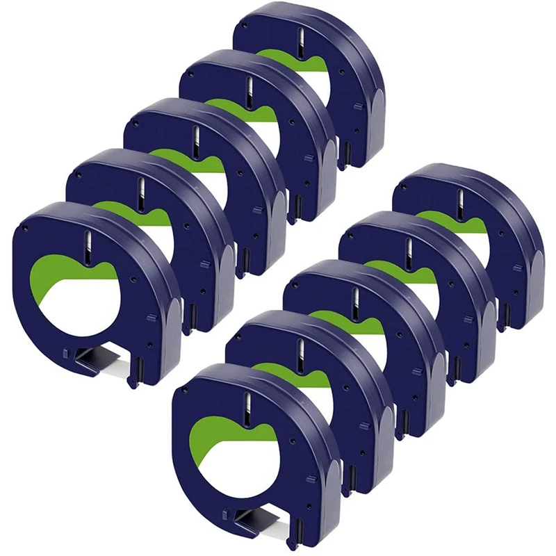 

10 Pcs 12mm x 4M Label Tape with Black Characters on White Background Coding Machine Label for DYMO LT Series