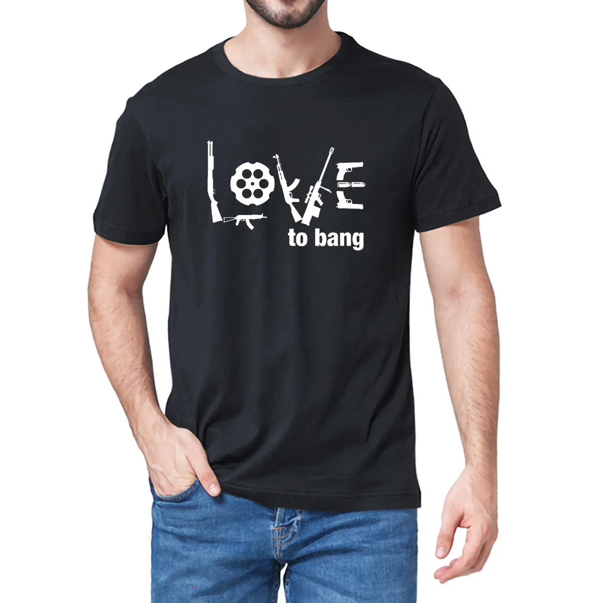 

Unisex 100% Cotton Love To Bang Funny Summer Men's Novelty Oversized T-Shirt Women Casual Sweatshirt Soft Tee Gift