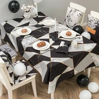 black elegant modern tablecloth luxury cotton linen tablecloth waterproof rectangular dining tafelkleed home textile eb50
