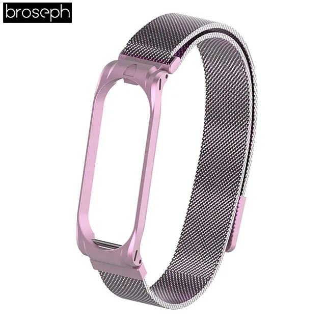 Rose Pink Mi lanese ремешок для часов Xiaomi mi Band 3 4 спортивные ремешки из нержавеющей стали для mi band 3 4 Смарт часы браслет аксессуары - Цвет ремешка: Rose Pink