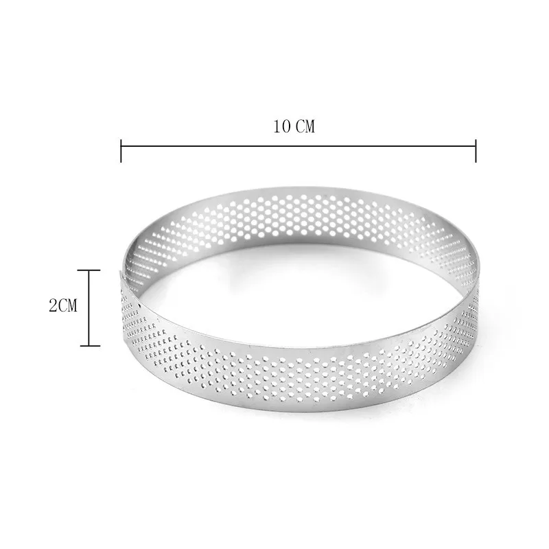 10cm TTLIFE 1 шт. 6/7/8/10 см, Круглый Перфорированные дышащие муссовый торт кольцо Нержавеющая сталь кольцо для торта торт инструмент дышащая кольцо для торта - Цвет: 10cm
